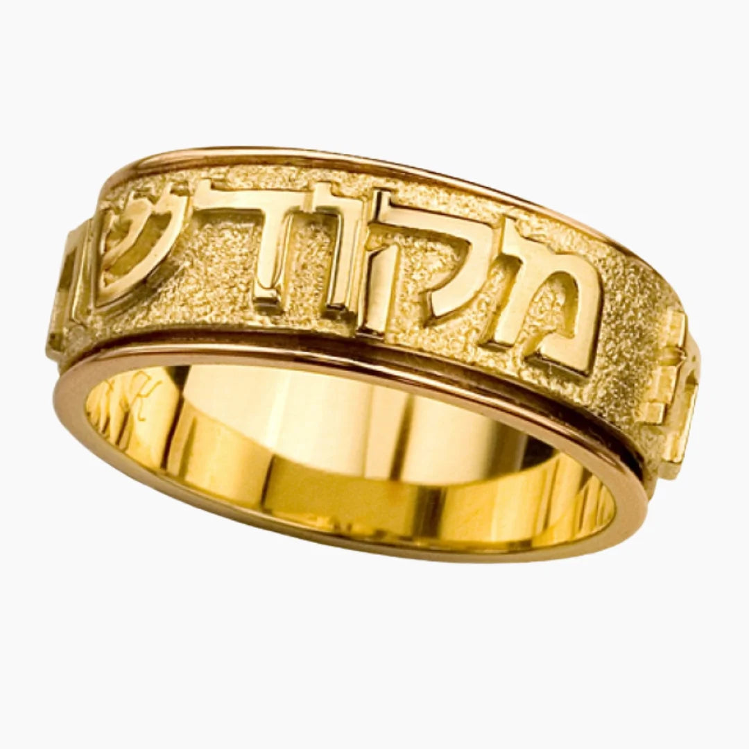 Anillo giratorio de amor y matrimonio en oro de 14 quilates