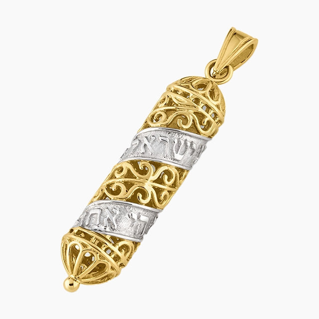 Colgantes de mezuzá de oro de 14 quilates