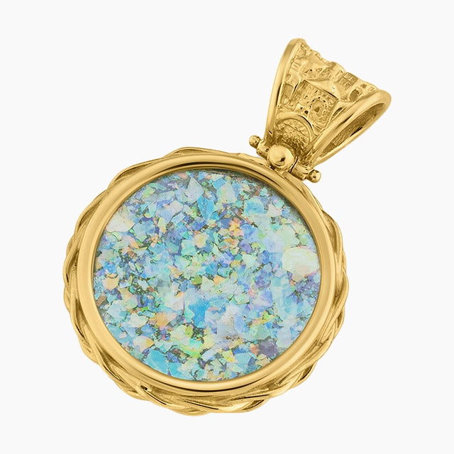 Classic 14K Gold Roman Glass Pendant