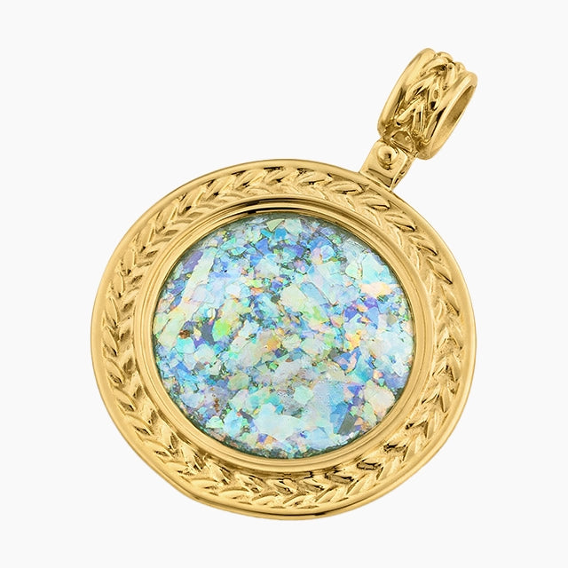 Eternal 14K Gold Roman Glass Pendant
