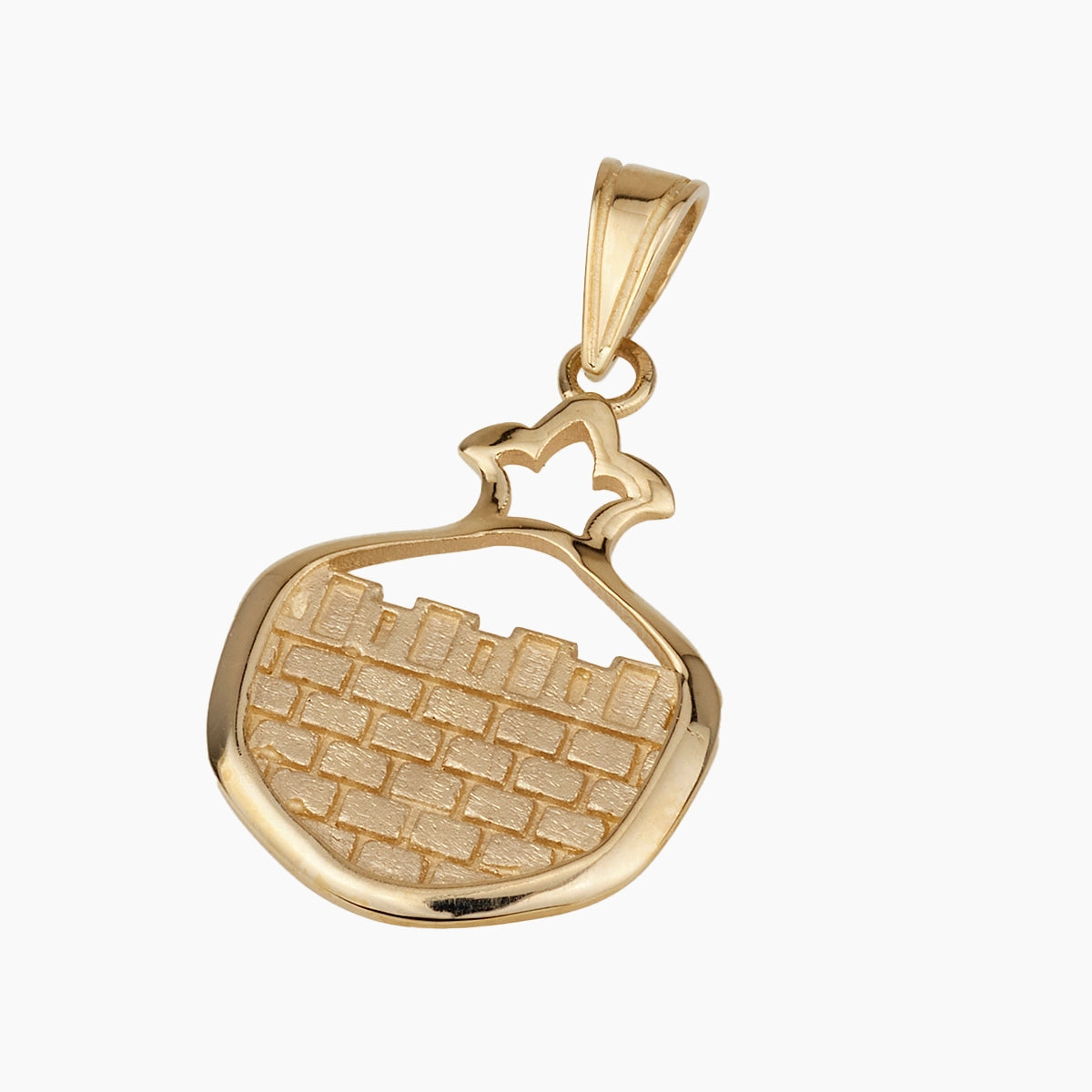 14K Gold Jerusalem Well Pomegranate Pendant