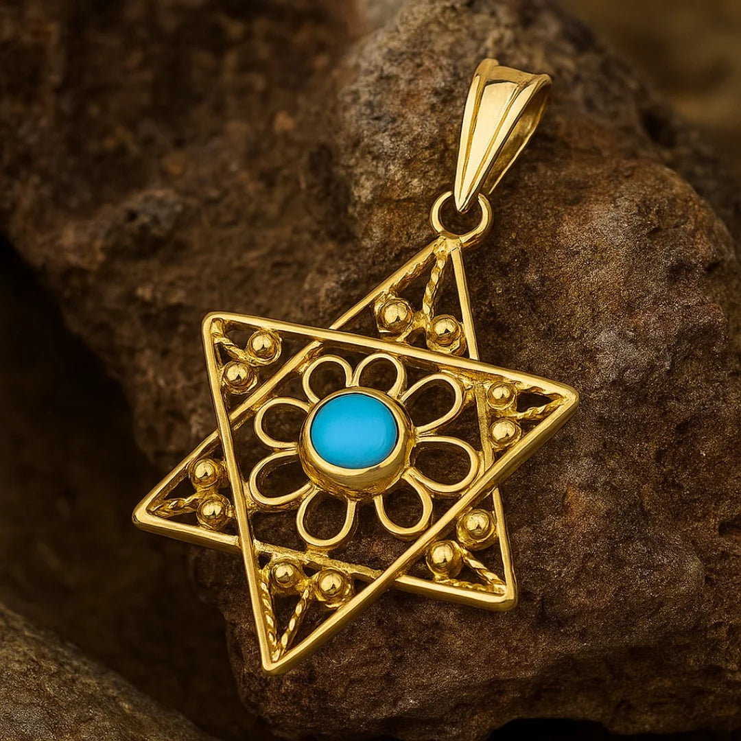 Treasured 14K Gold Star of David Pendant