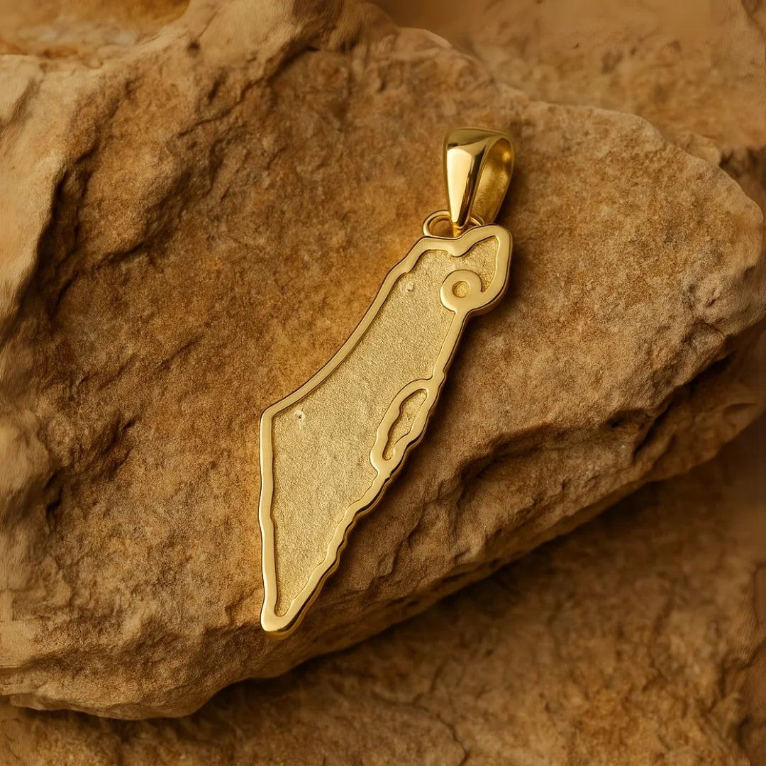 Handmade 14K Solid Gold Classic Israel Map Pendant