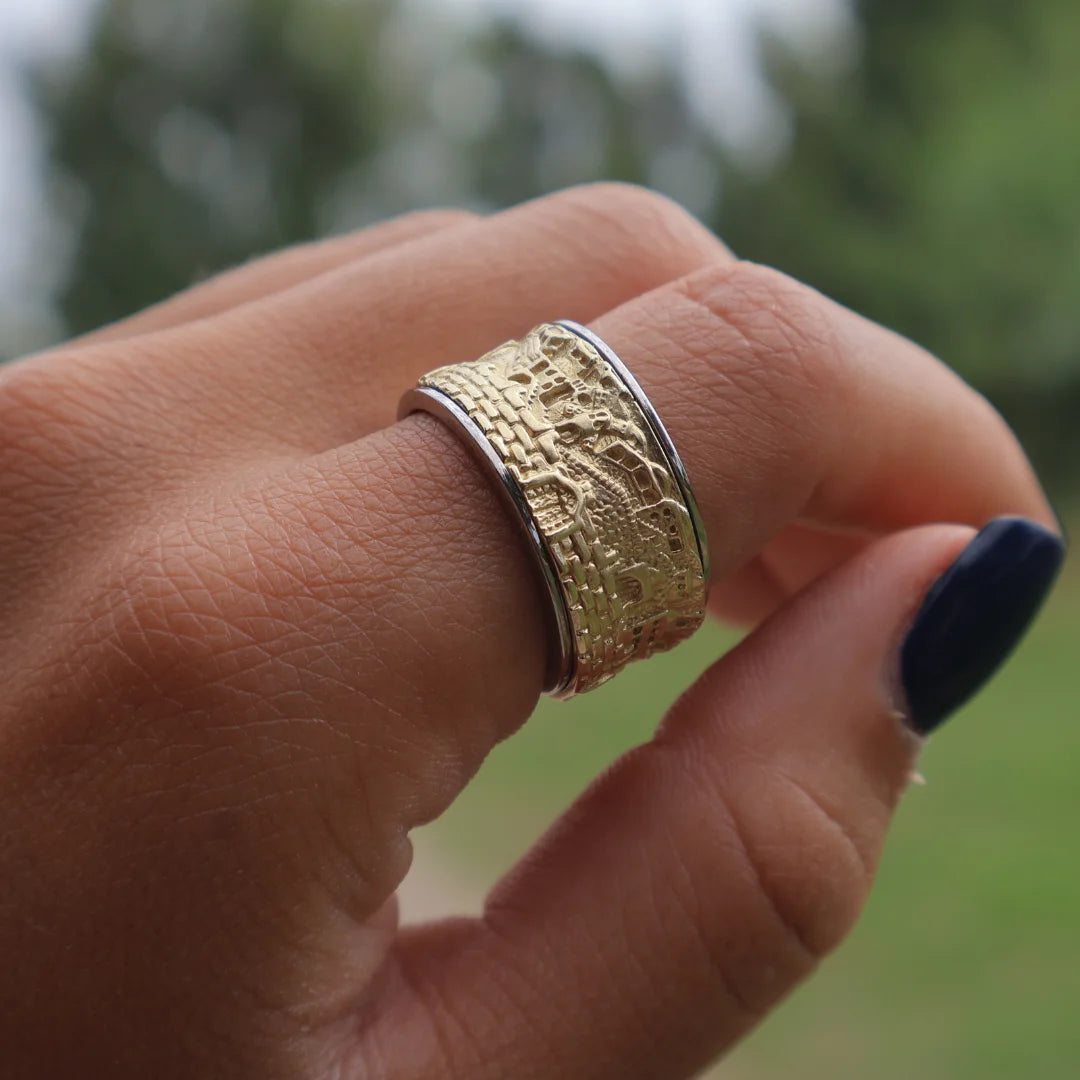 14K Gold Jerusalem Motif Ring