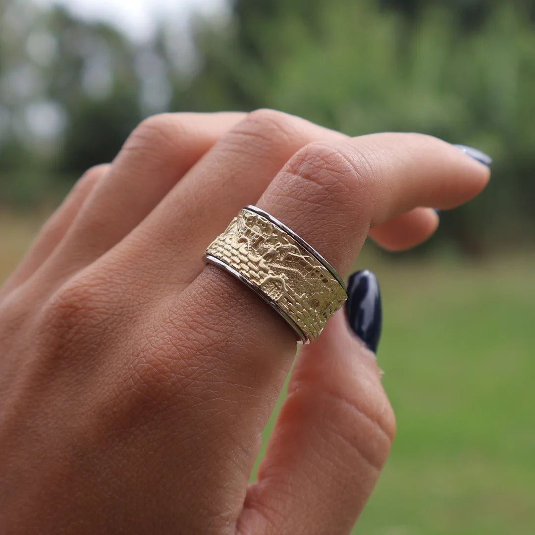 14K Gold Jerusalem Motif Ring