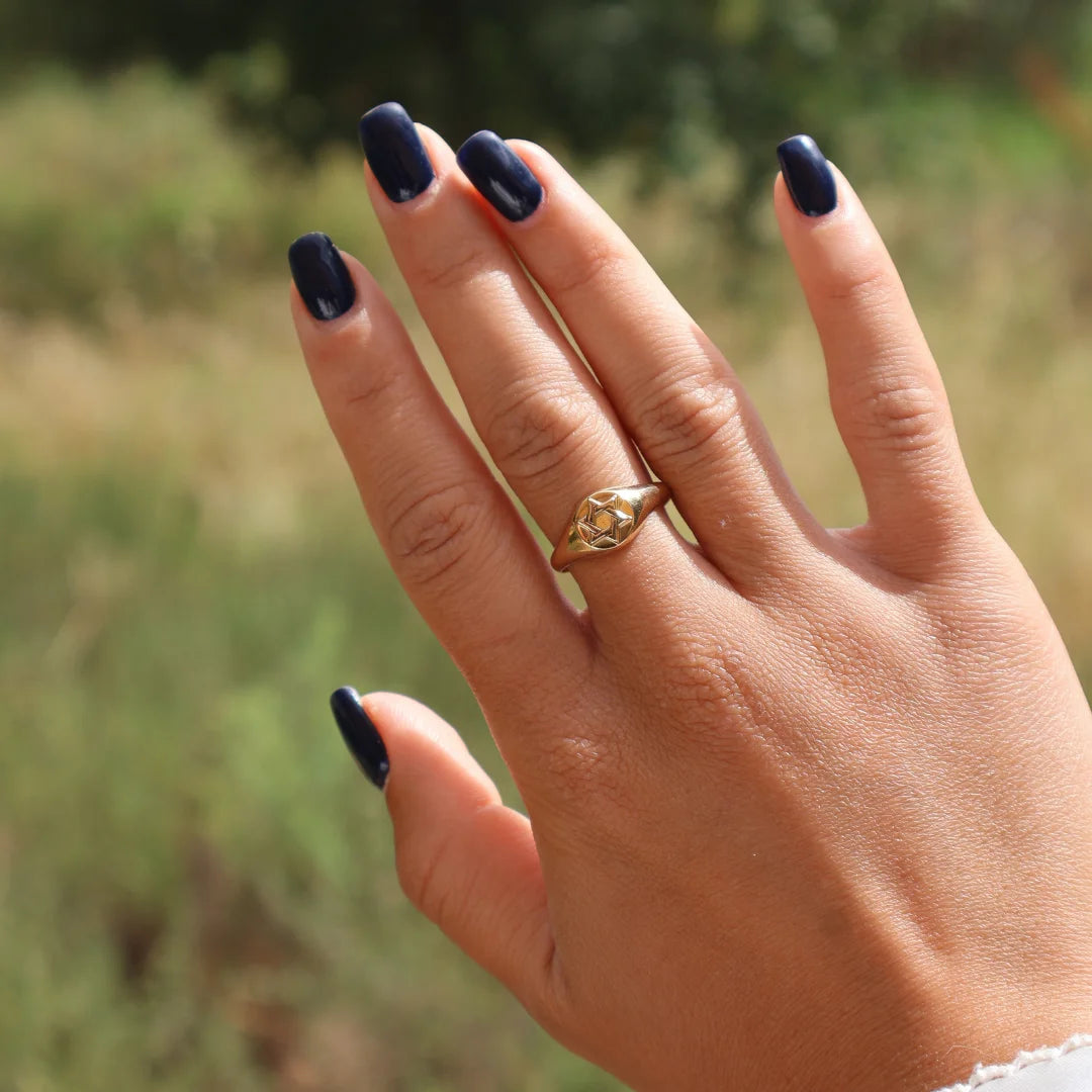 Handcrafted 14k Solid Gold Magen David Ring