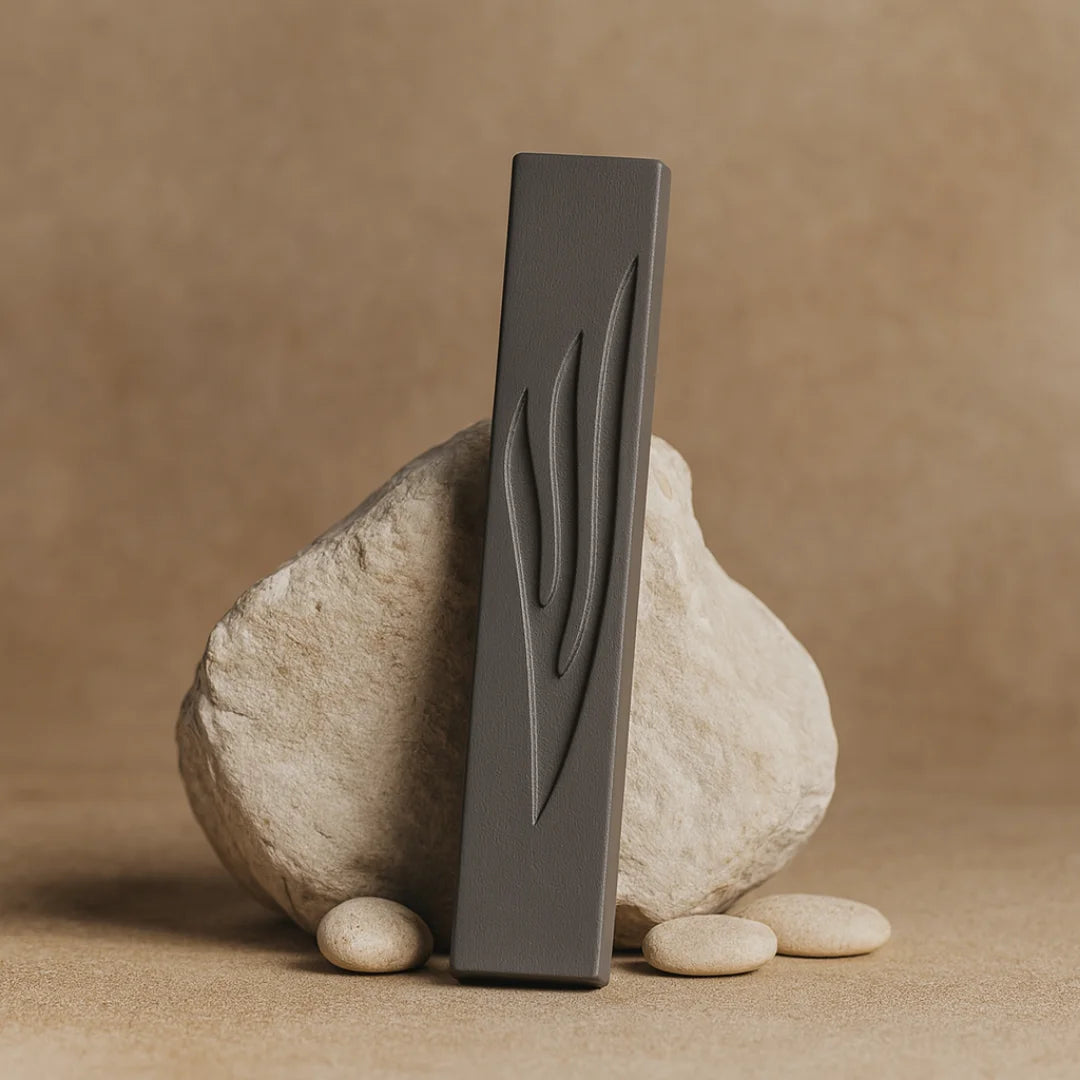 Shin Flame Mezuzah - Concrete Collection