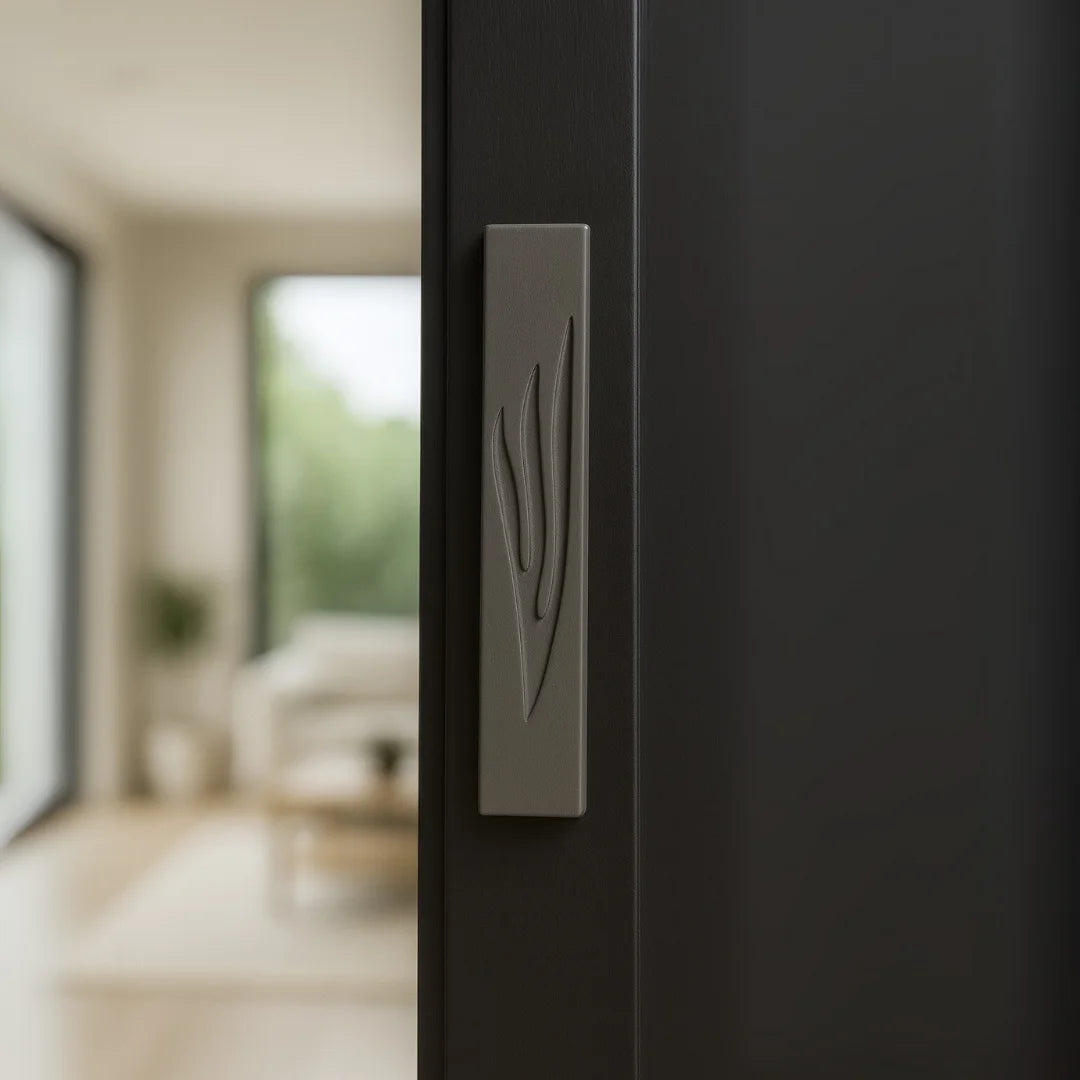 Shin Flame Mezuzah - Concrete Collection