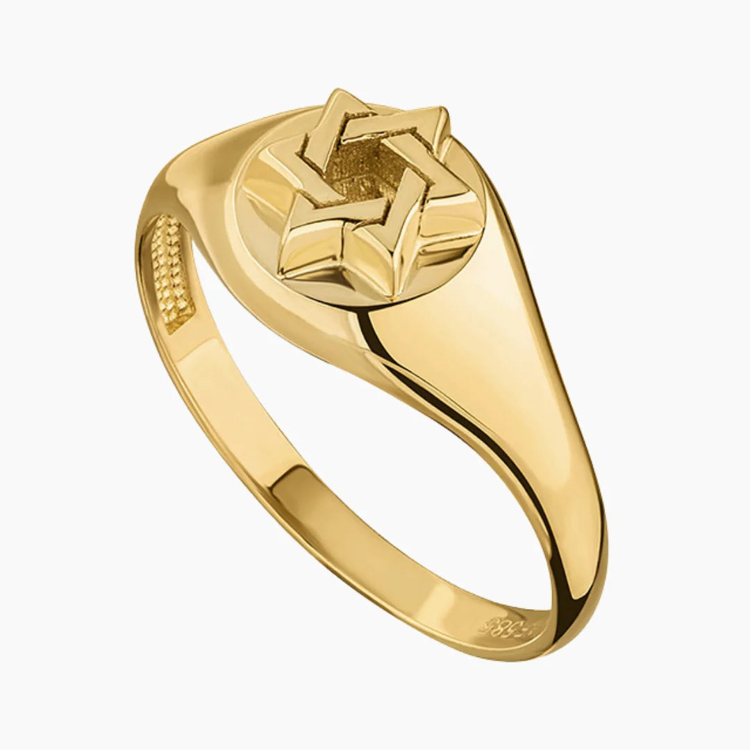Handcrafted 14k Solid Gold Magen David Ring