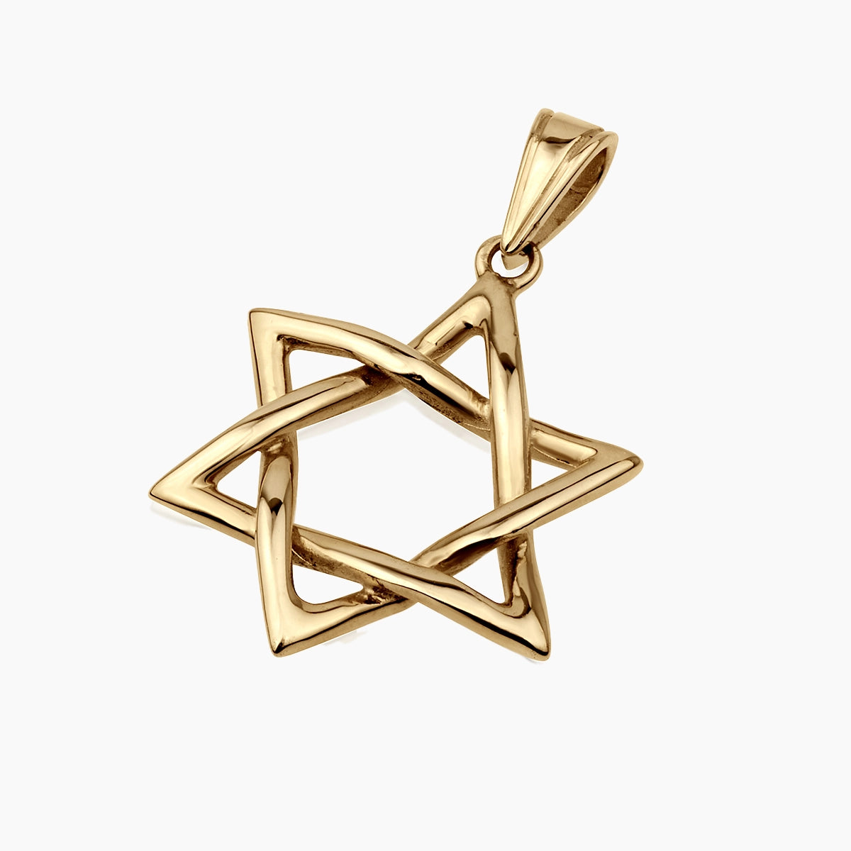 Pendentif étoile de David entrelacée en or massif 14 carats