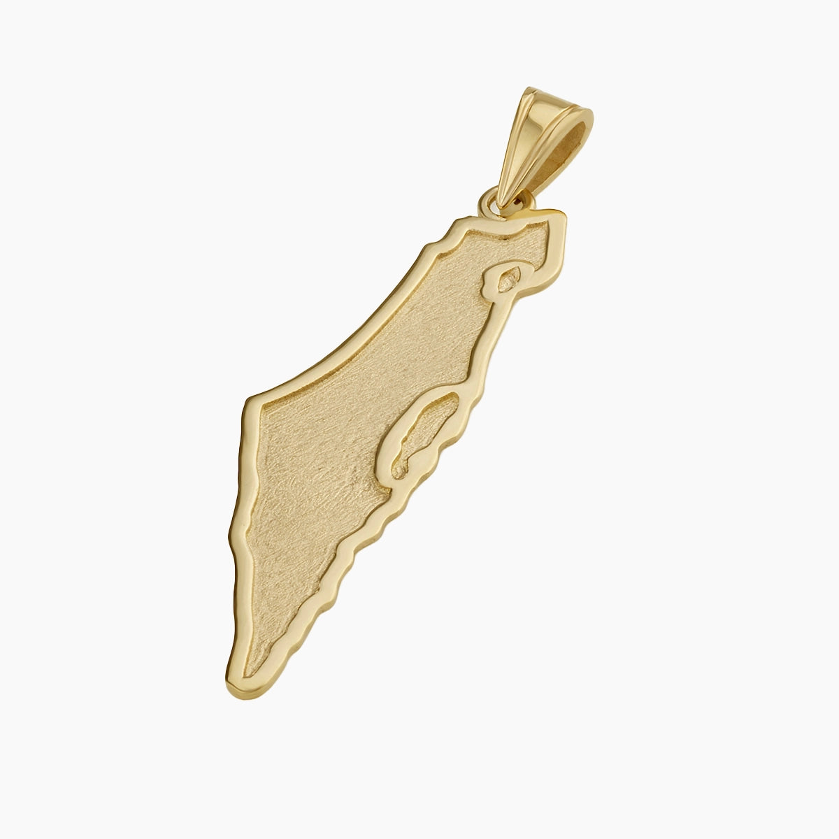 Handmade 14K Solid Gold Classic Israel Map Pendant