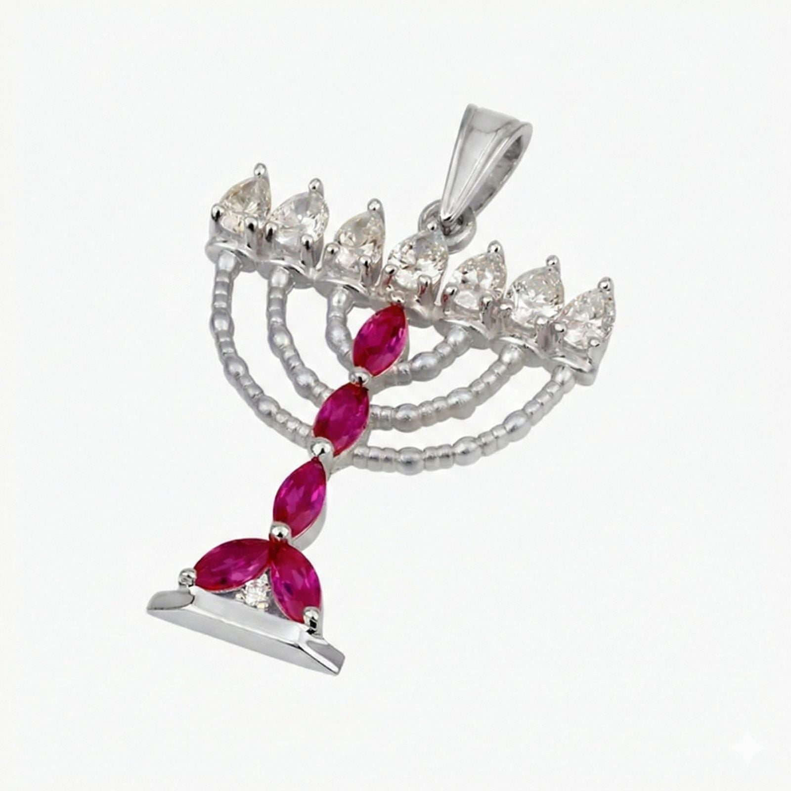 14k White Gold Ruby