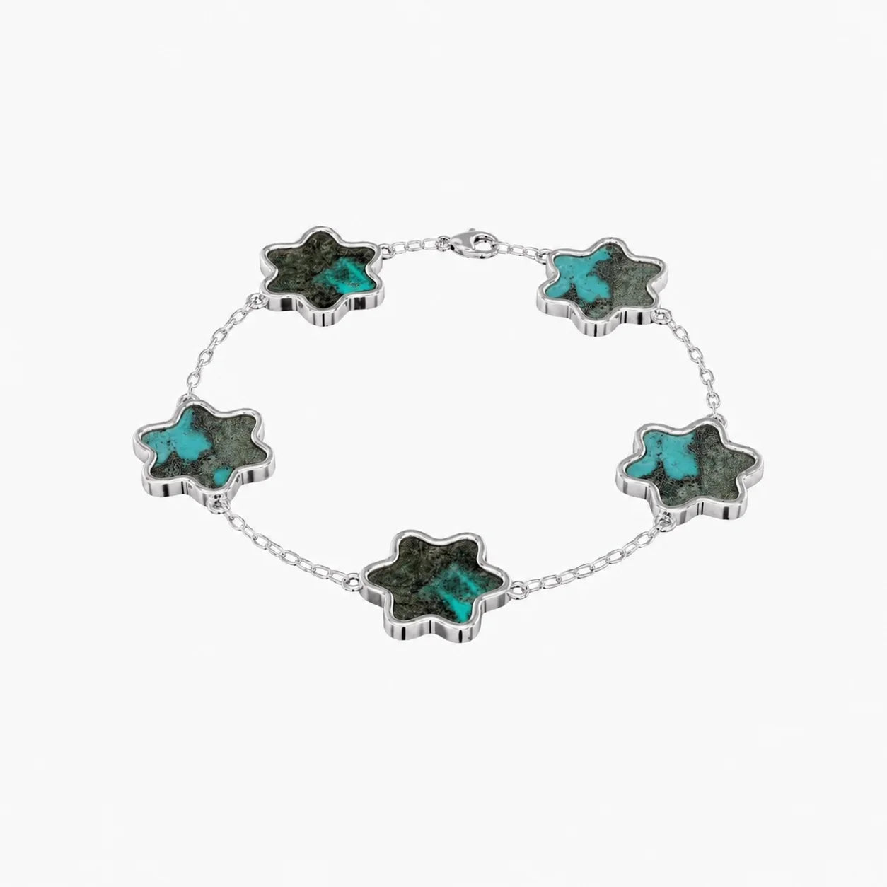 Ouro Branco 14K Azul Elétrico