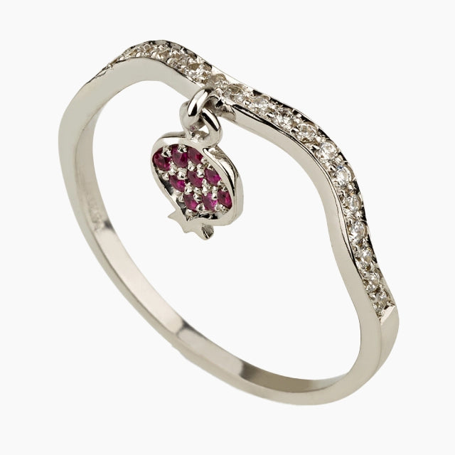 14K Gold Ring with Diamonds and Rubi