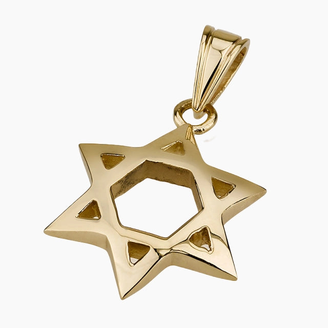 Pendentif étoile de David bénie en or 14 carats