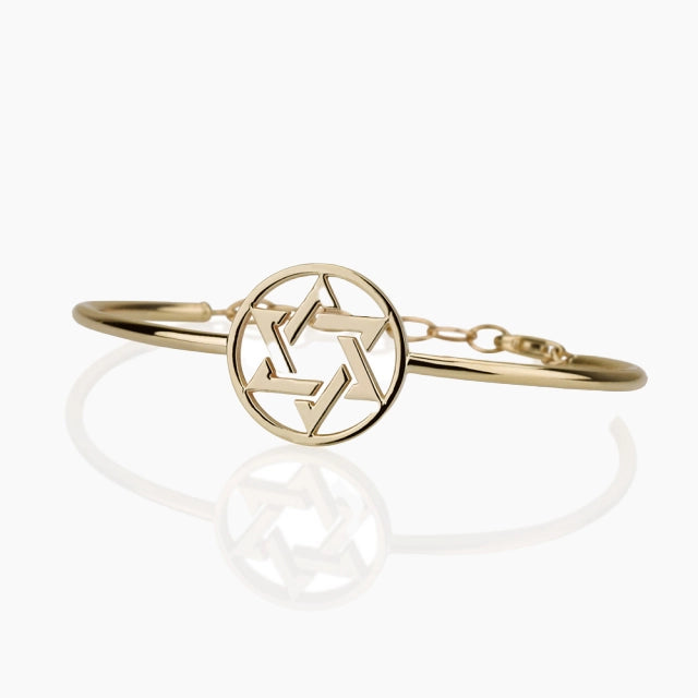 Bracelet étoile de David en or 14 carats
