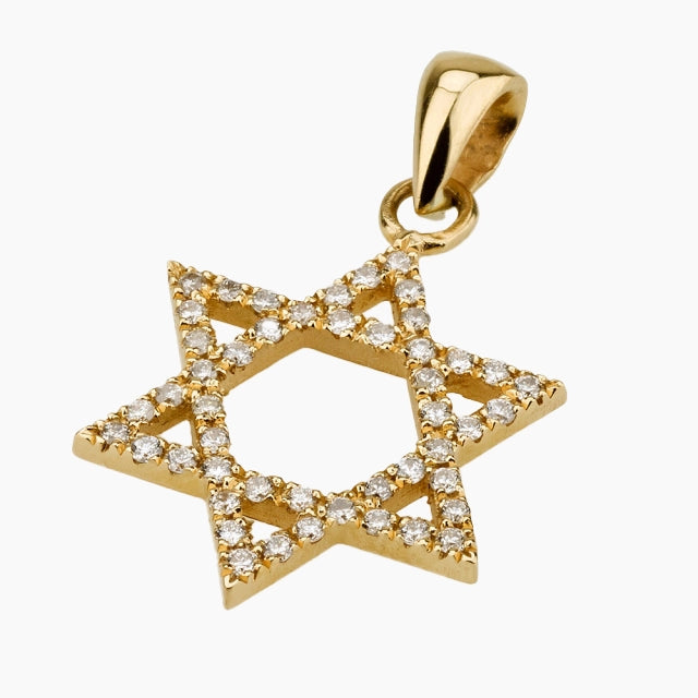 Colgante Heritage Deluxe de estrella de David en oro de 18 quilates con diamantes