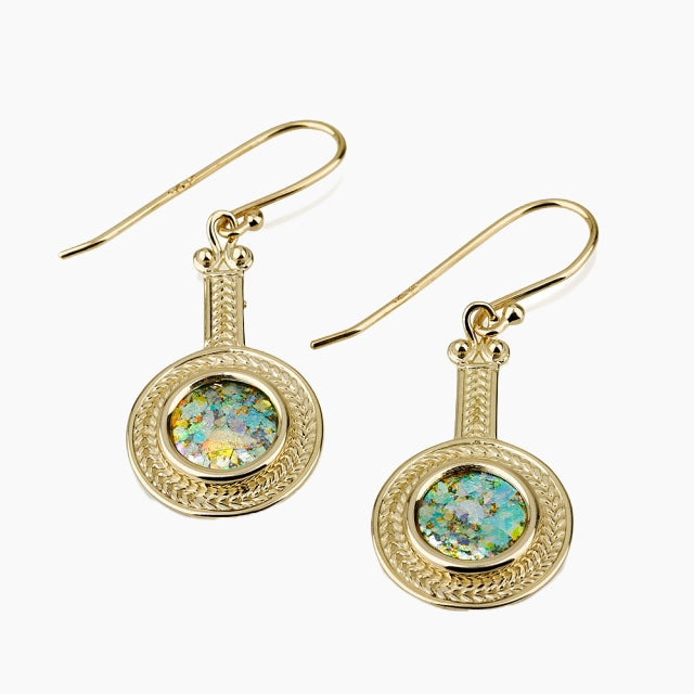 Pendientes de oro de 14 quilates con cristal romano