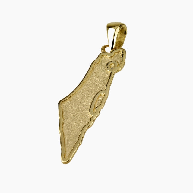 Colgante con el mapa de Israel en oro de 14 quilates