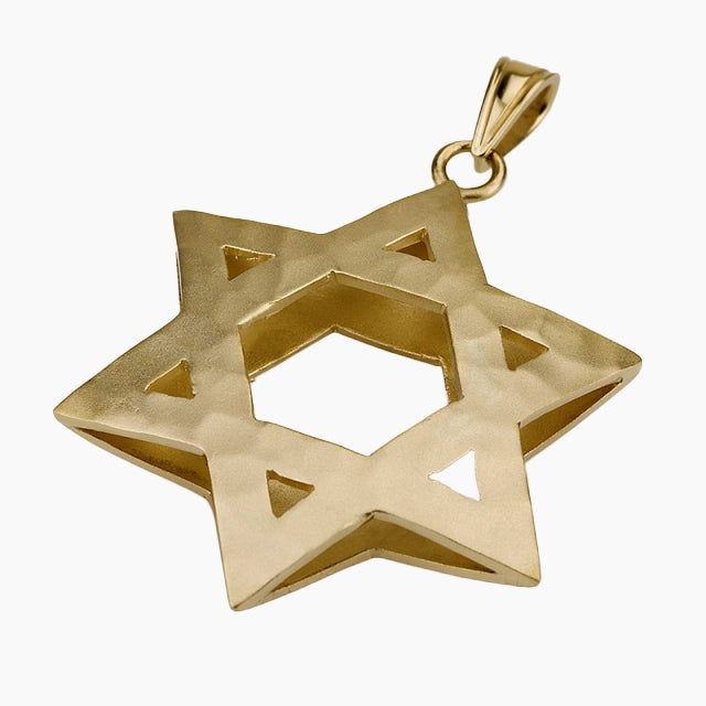 Pure 14K Gold Star of David Pendant