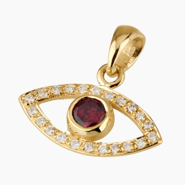 Colgante Heritage Deluxe de ojo de 18 quilates con diamantes y rubí
