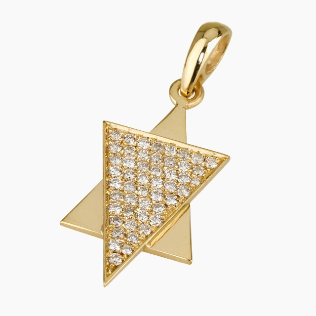 Pendentif étoile de David 18 carats avec diamants