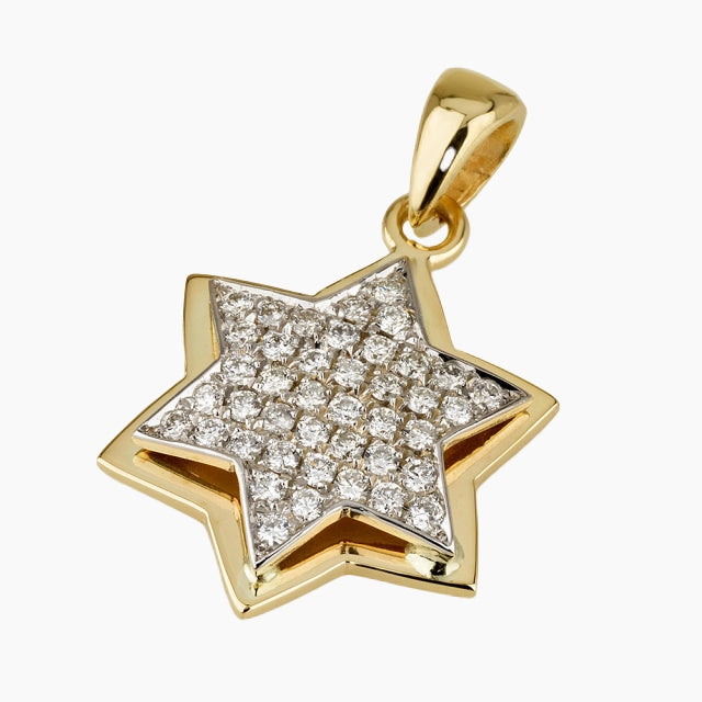 Étoile de David en or 18 carats avec diamants