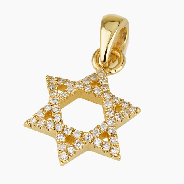 Colgante de estrella de David en oro de 18 quilates con diamantes