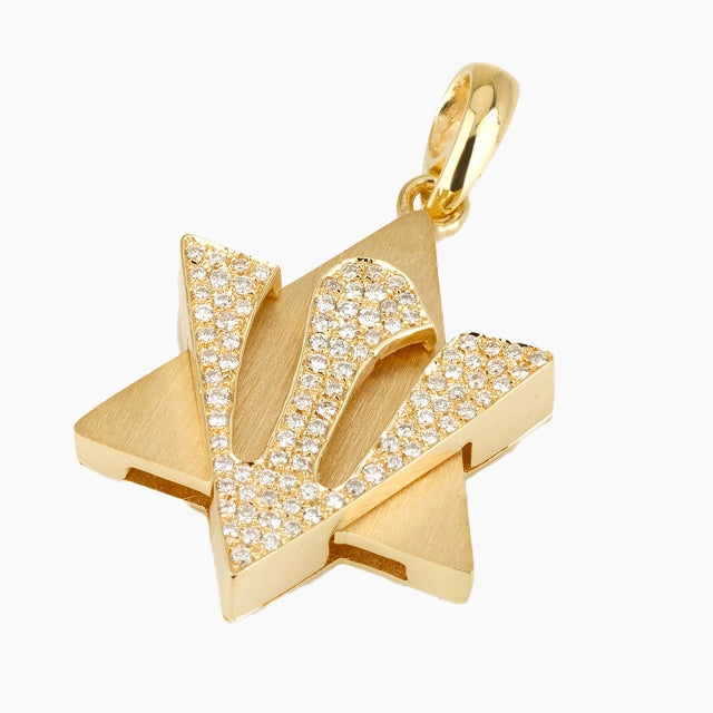 Colgante Heritage Deluxe de estrella de David en oro de 18 quilates con diamantes