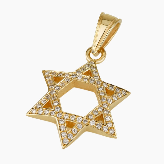 Colgante eterno de estrella de David en oro de 18 quilates con diamantes