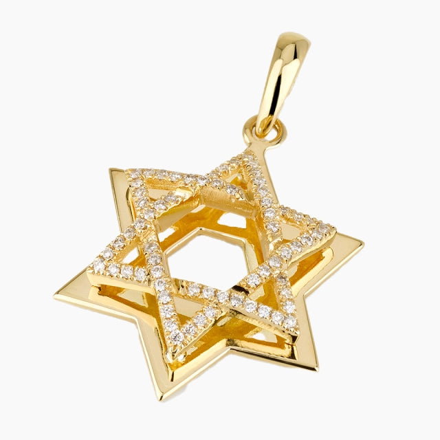 Estrella de David eterna de oro de 18 quilates con diamantes