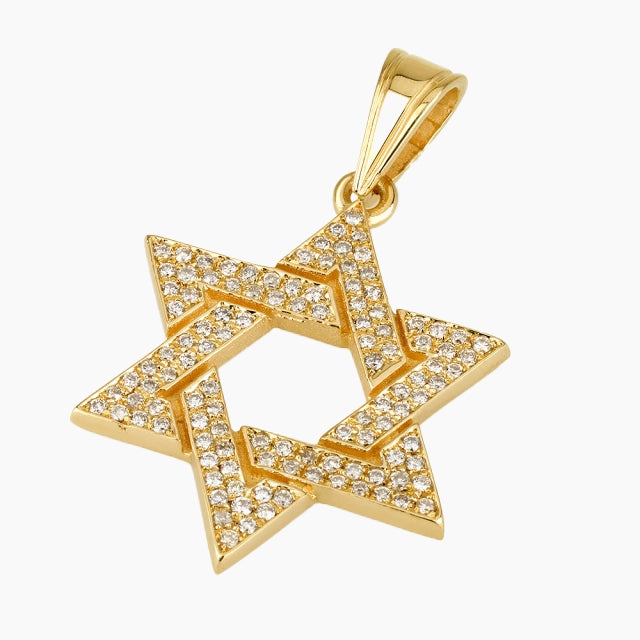 Colgante Devotion Deluxe de estrella de David en oro de 18 quilates con diamantes