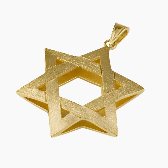 14K Gold Star of David inflated Pendant