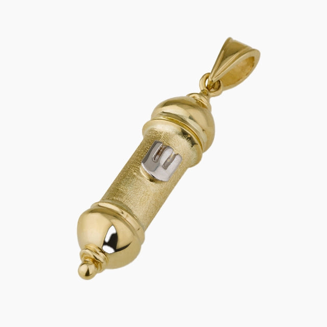 Pendentif Mezouza béni en or 14 carats