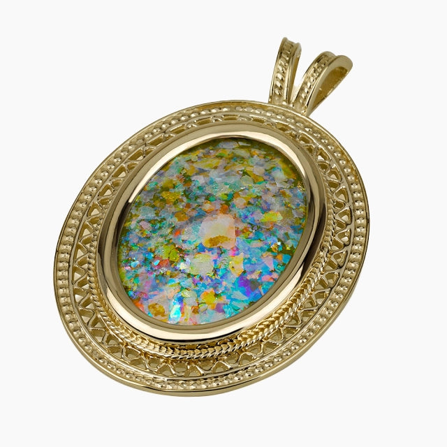 Heritage 14K Gold Roman Glass pendant