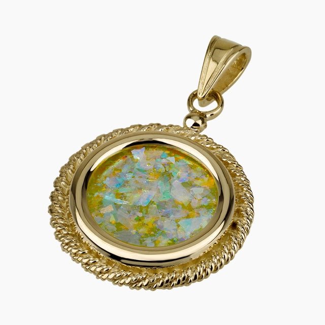Colgante de cristal romano Devotion en oro de 14 quilates