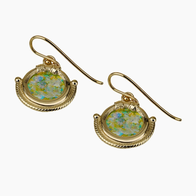 Pendientes eternos de cristal romano en oro de 14k