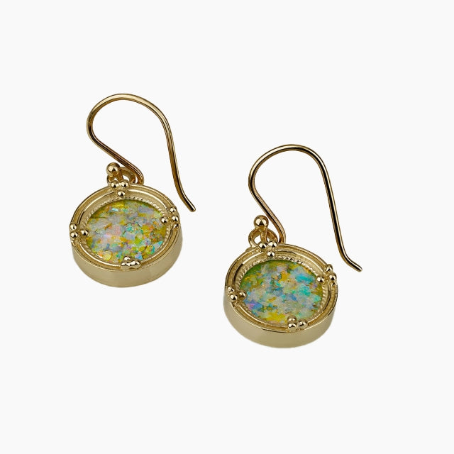 Pendientes radiantes de cristal romano en oro de 14 quilates