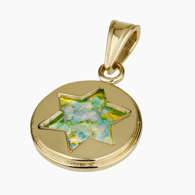 Treasured 14K Gold Roman Glass pendant