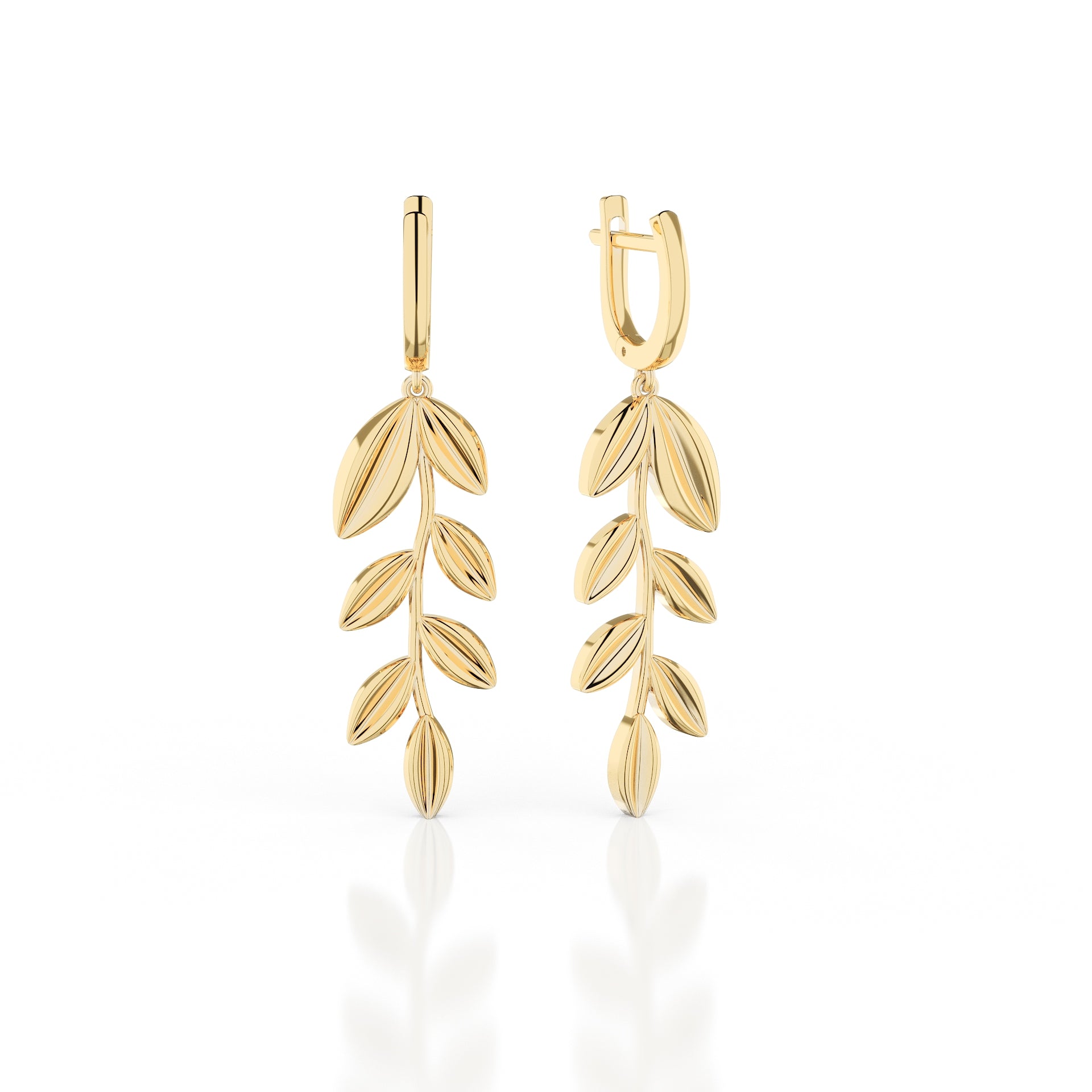 Olive Branch Cascade Drop Earrings