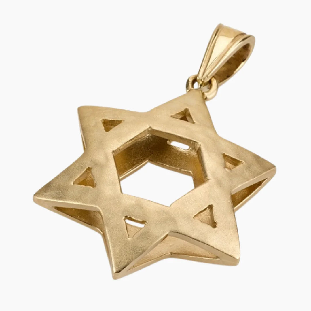 Heritage 14K Gold Concave Star of David Pendant
