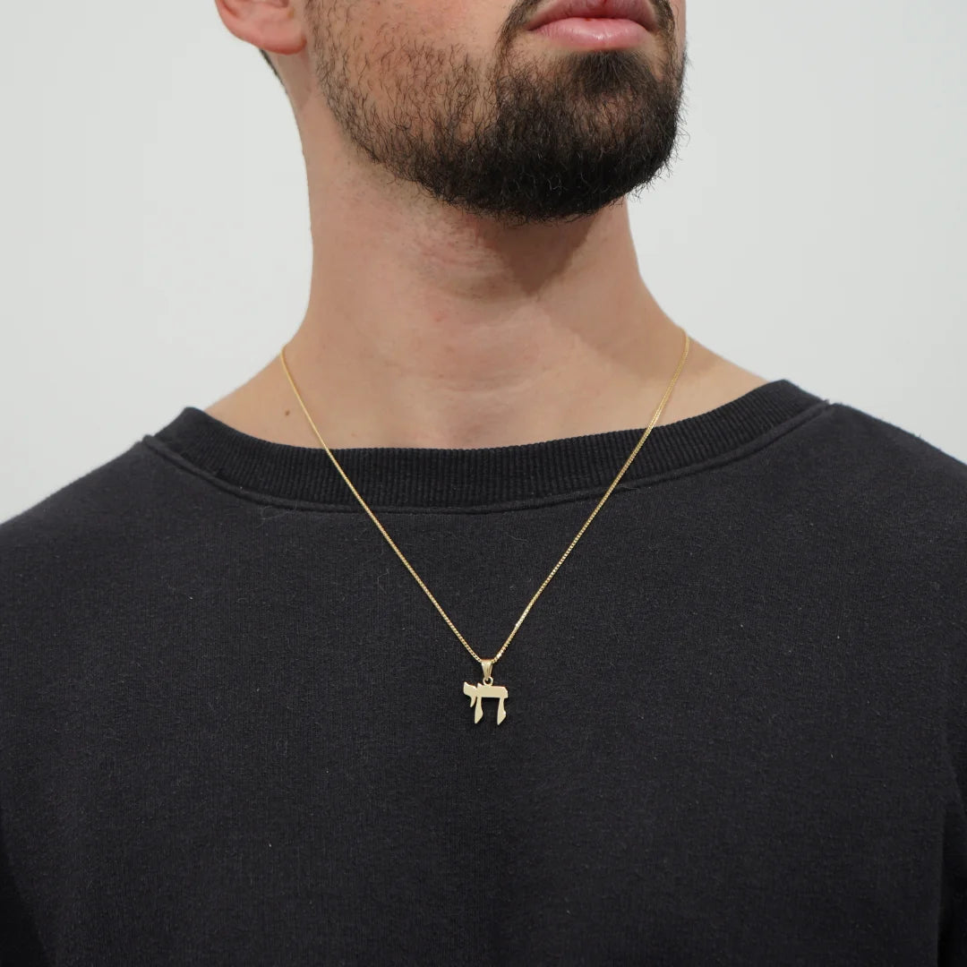 Spiritual 14K Gold Chai Pendant