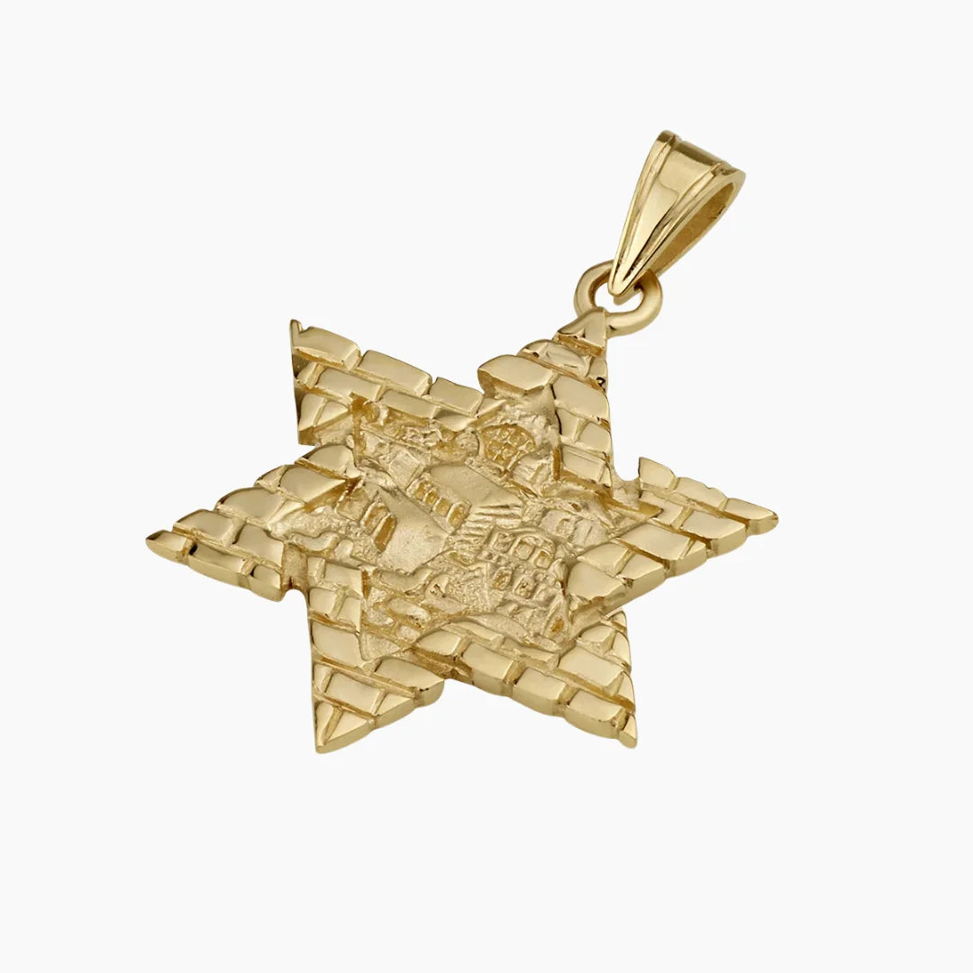 Grand 14K Gold Star of David Pendant