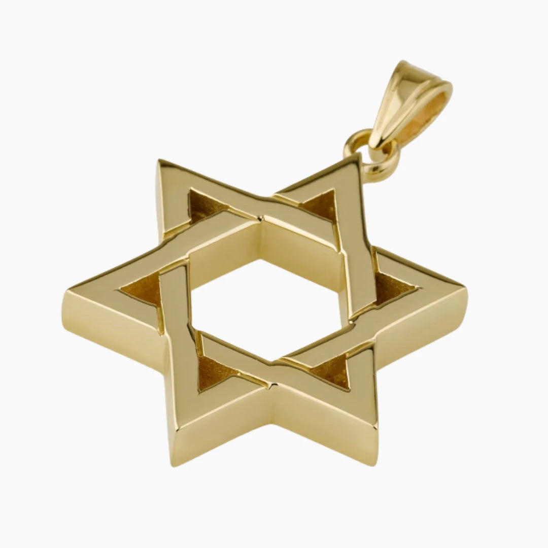 Elegant 14K Gold Star of David Pendant