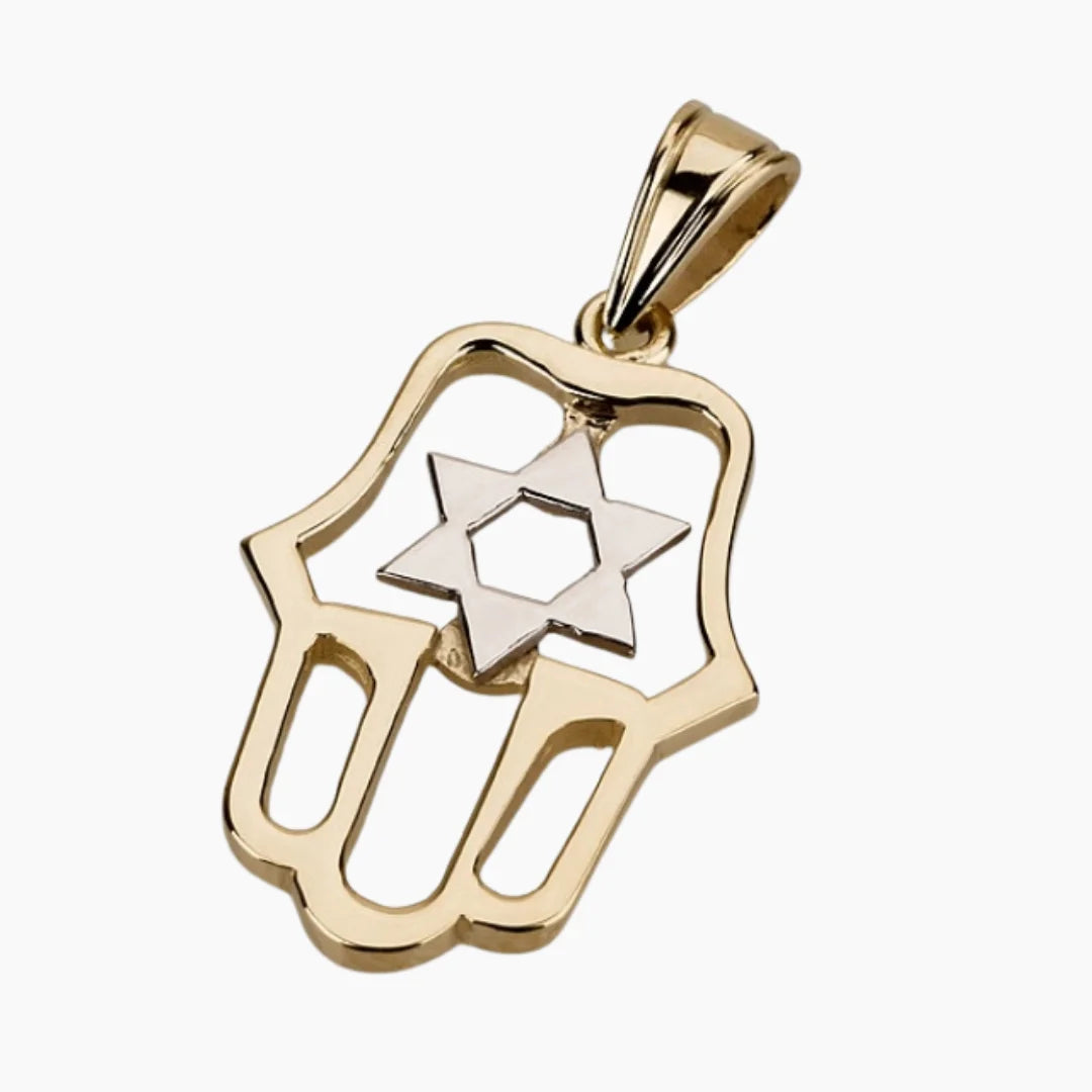 Elegant 14K Gold Hamsa Pendant