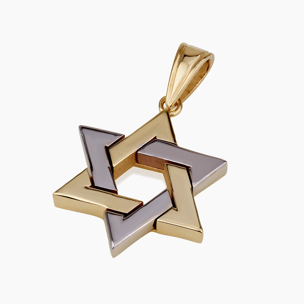 14K Yellow and White Gold Star of David Pendant