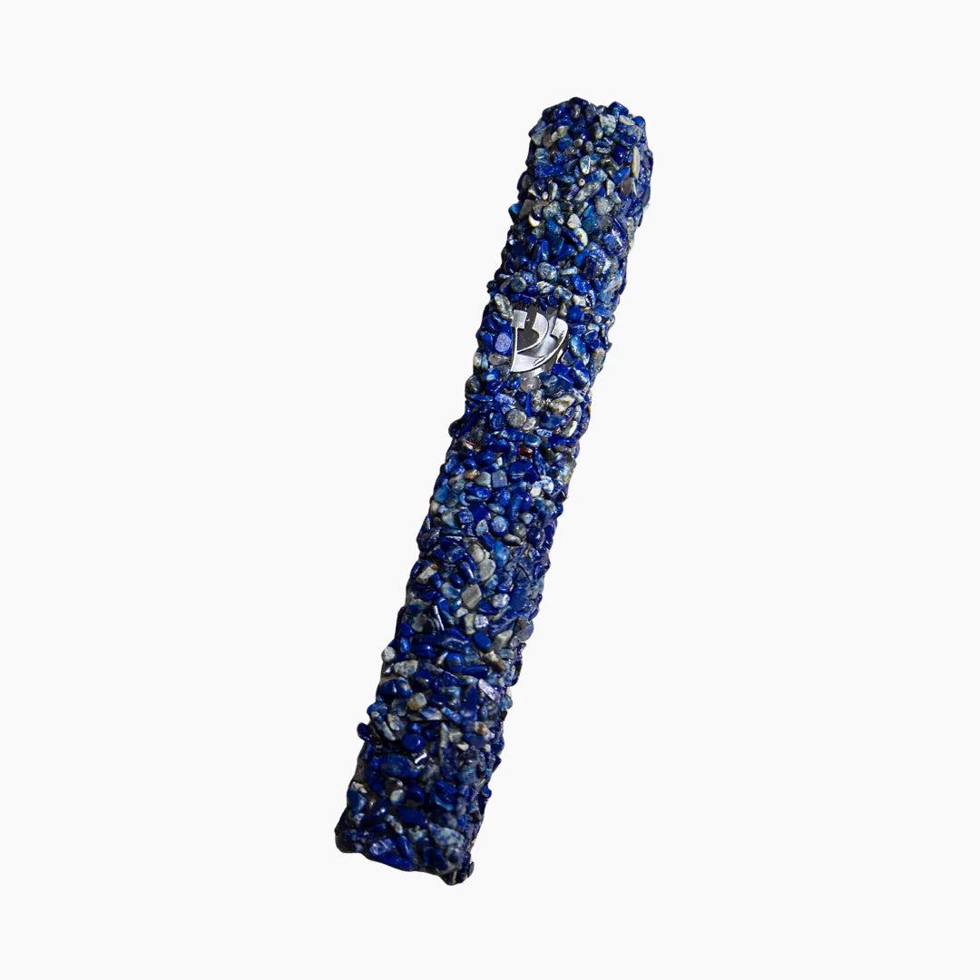 Blue Lapis Lazuli Mezuzah - Jerusalem Sky Collection