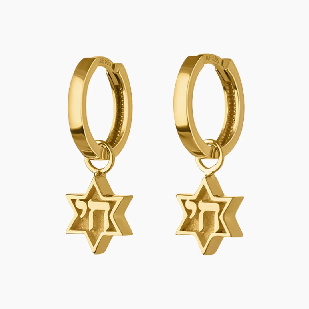 Chai and Star of David Earrings