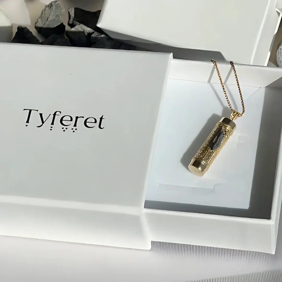 Pendentif mezouzah yéménite en or massif 14 carats fait main