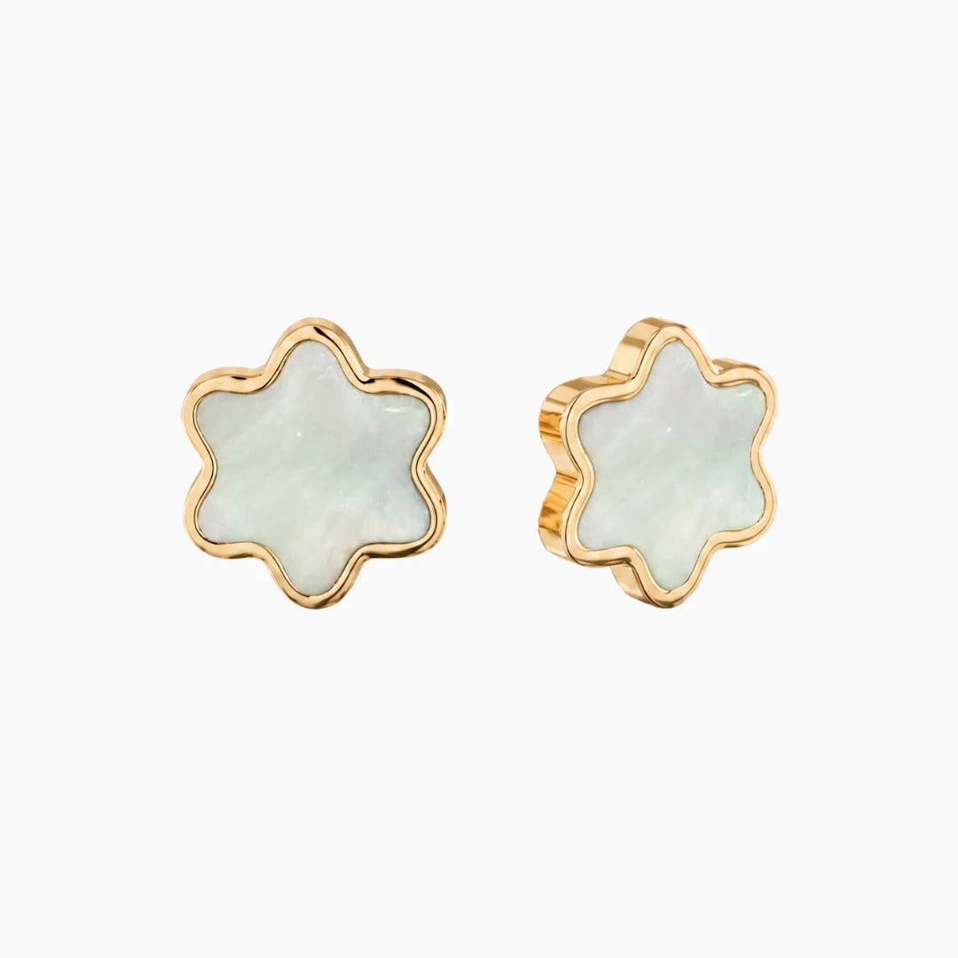 Tyferet Symbol Mother of Pearl Earrings